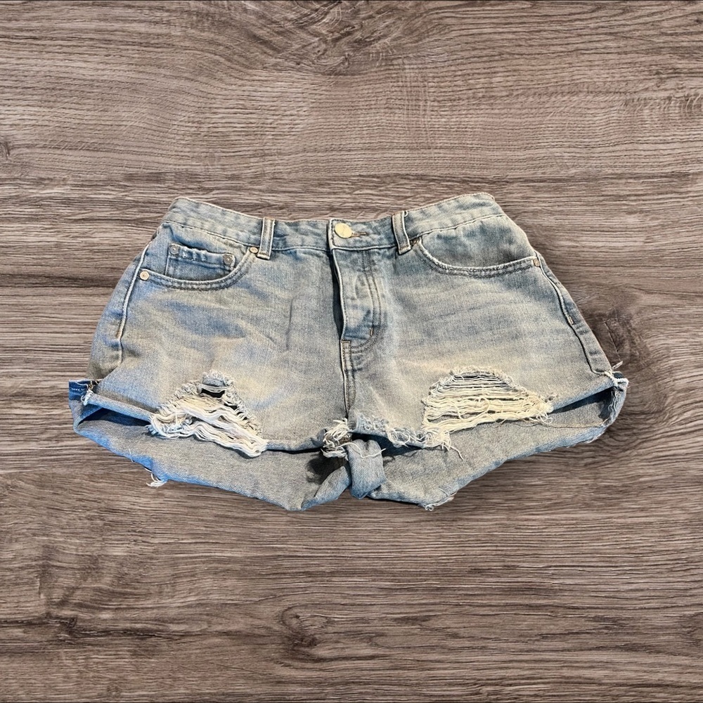 ban.jara Women’s Denim Cut Off Jean Shorts High Waist Button Fly Size 9/28